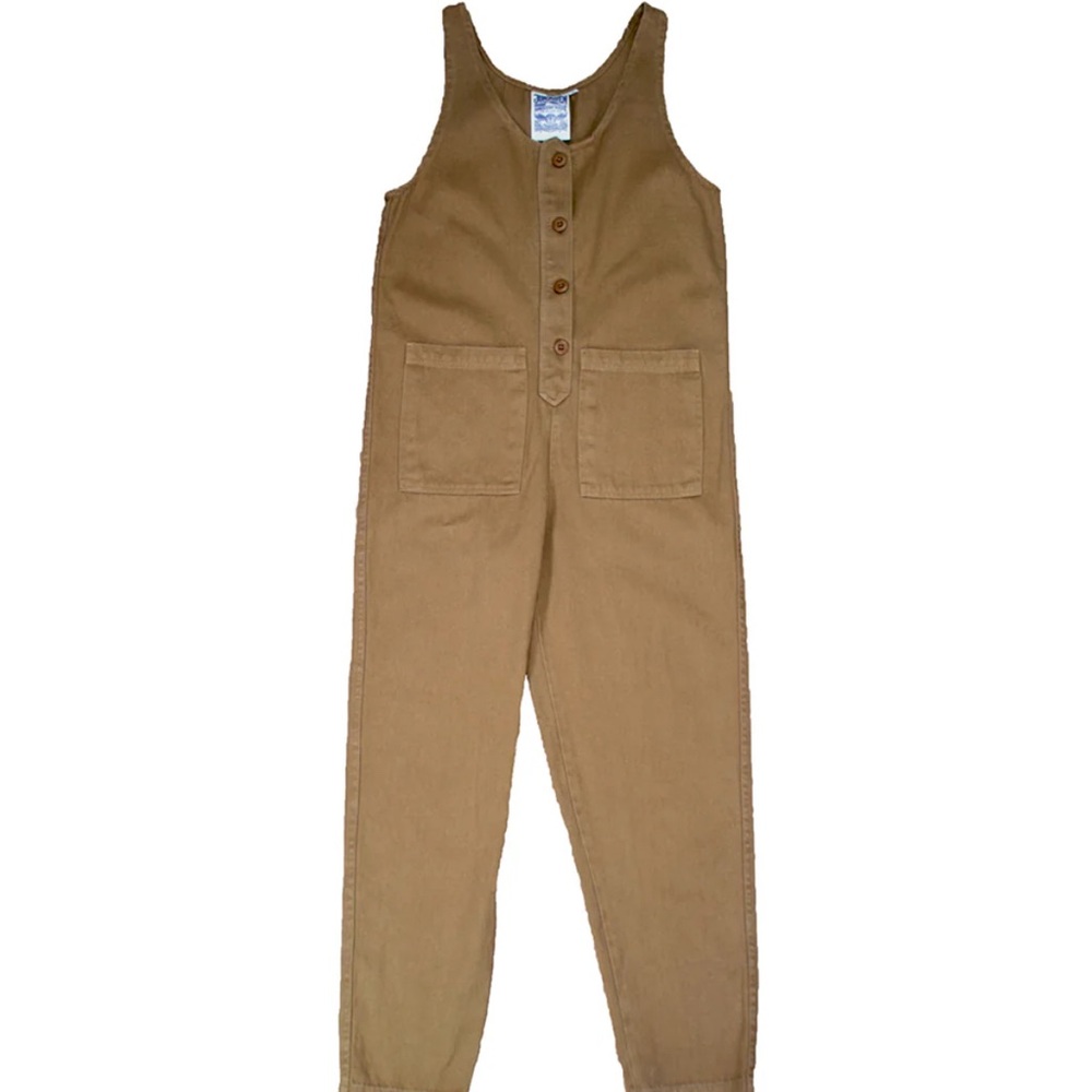 Jungmaven Caramel Brown Button-Front Jumpsuit